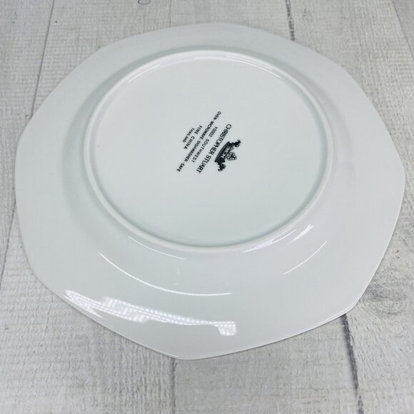 Christopher Stuart SOUTHWEST Green Blue Coral Rim White China Salad Plates Set 5 - Picture 9 of 16